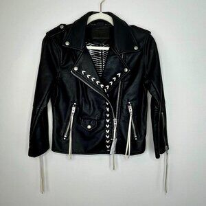 NWT Blank NYC Stitched Faux Leather Moto Jacket Size S fits like XS